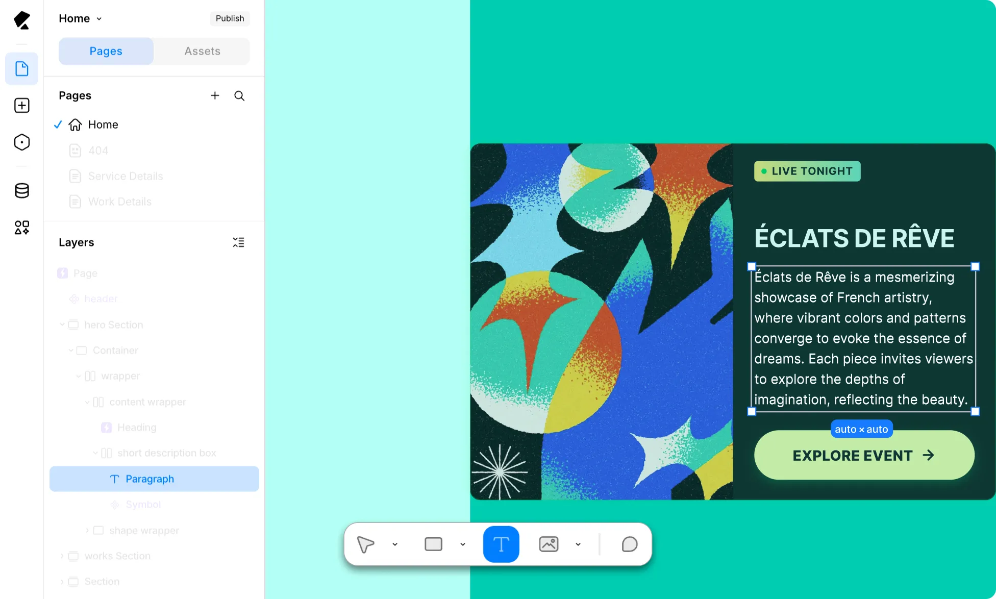 Add Paragraph Element From Element Island