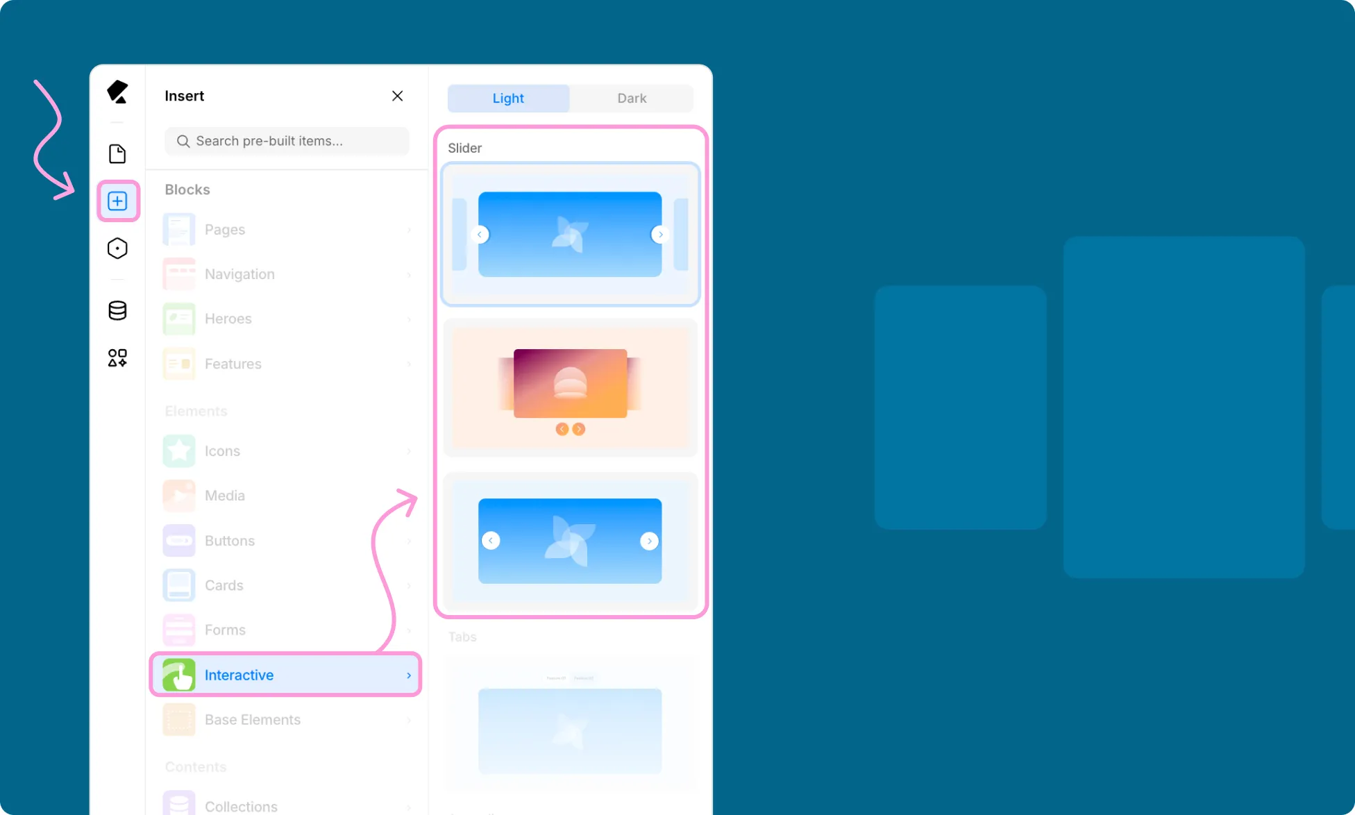Add Slider From Interactive Elements