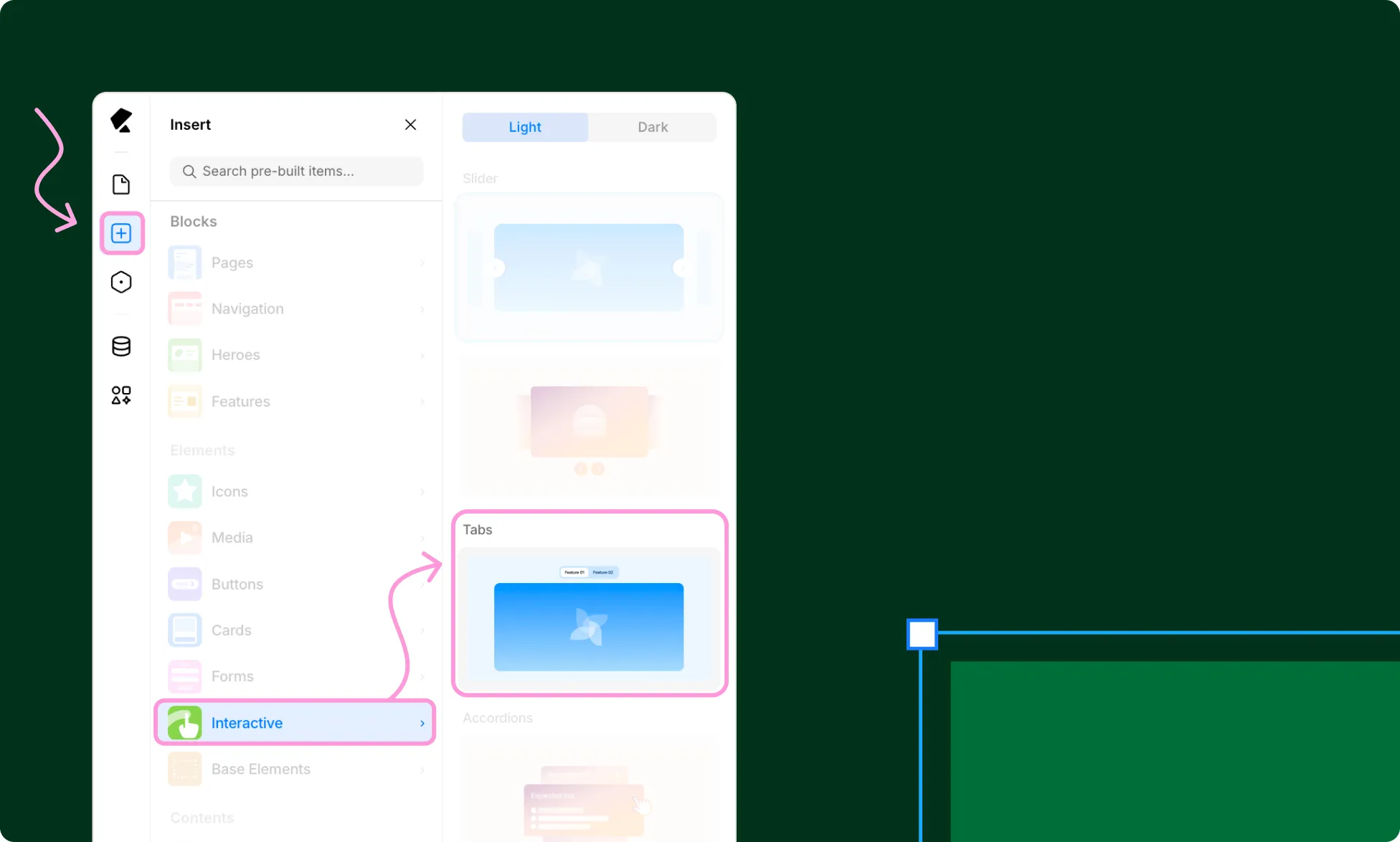 Add Tabs From Interactive Elements