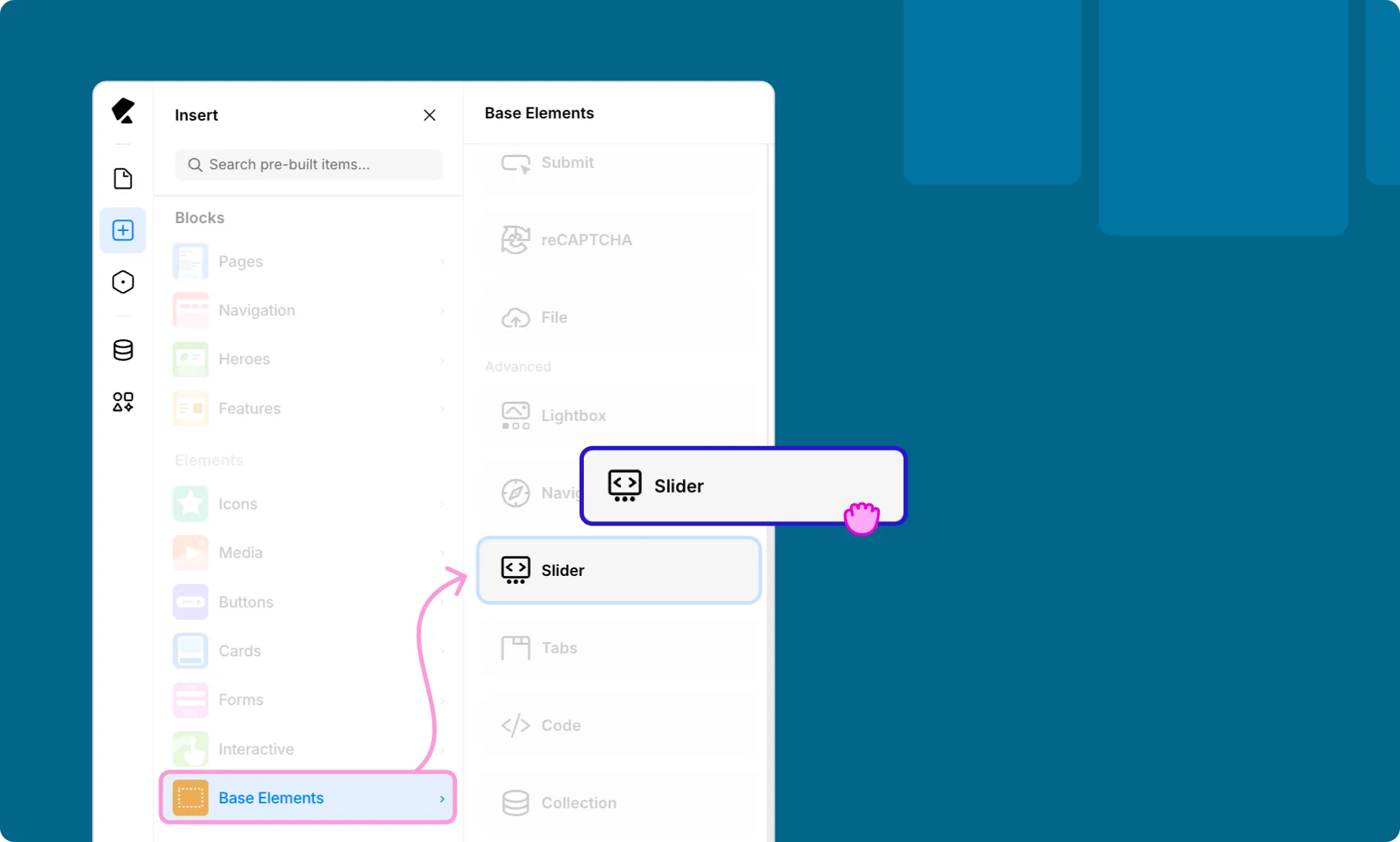 Add Slider From Base Elements