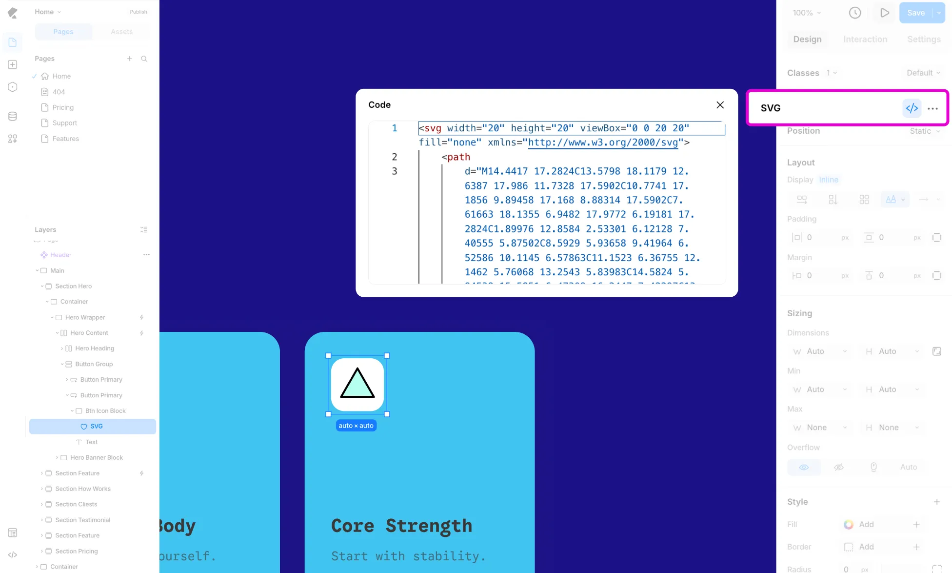 Add SVG Code