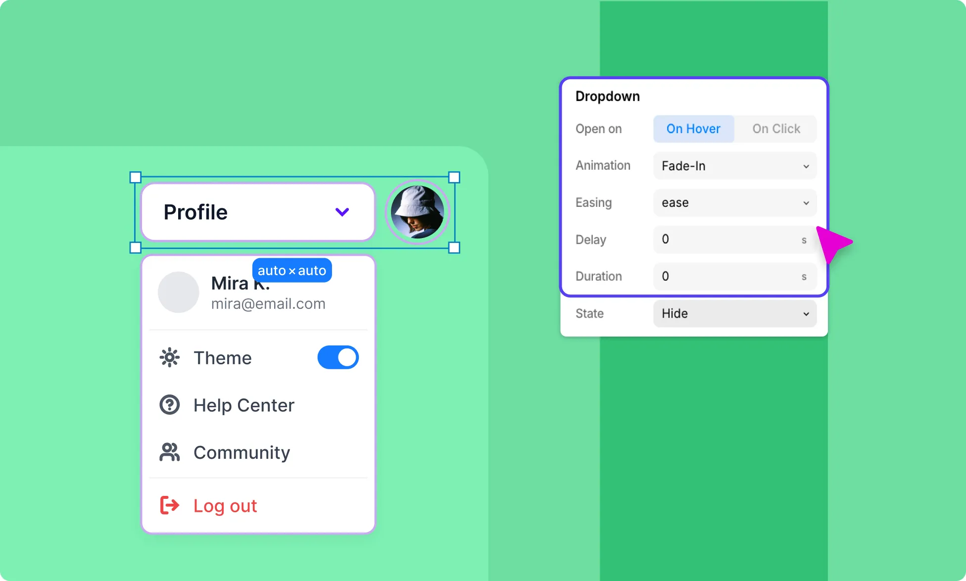 How to Configure Dropdown Interaction