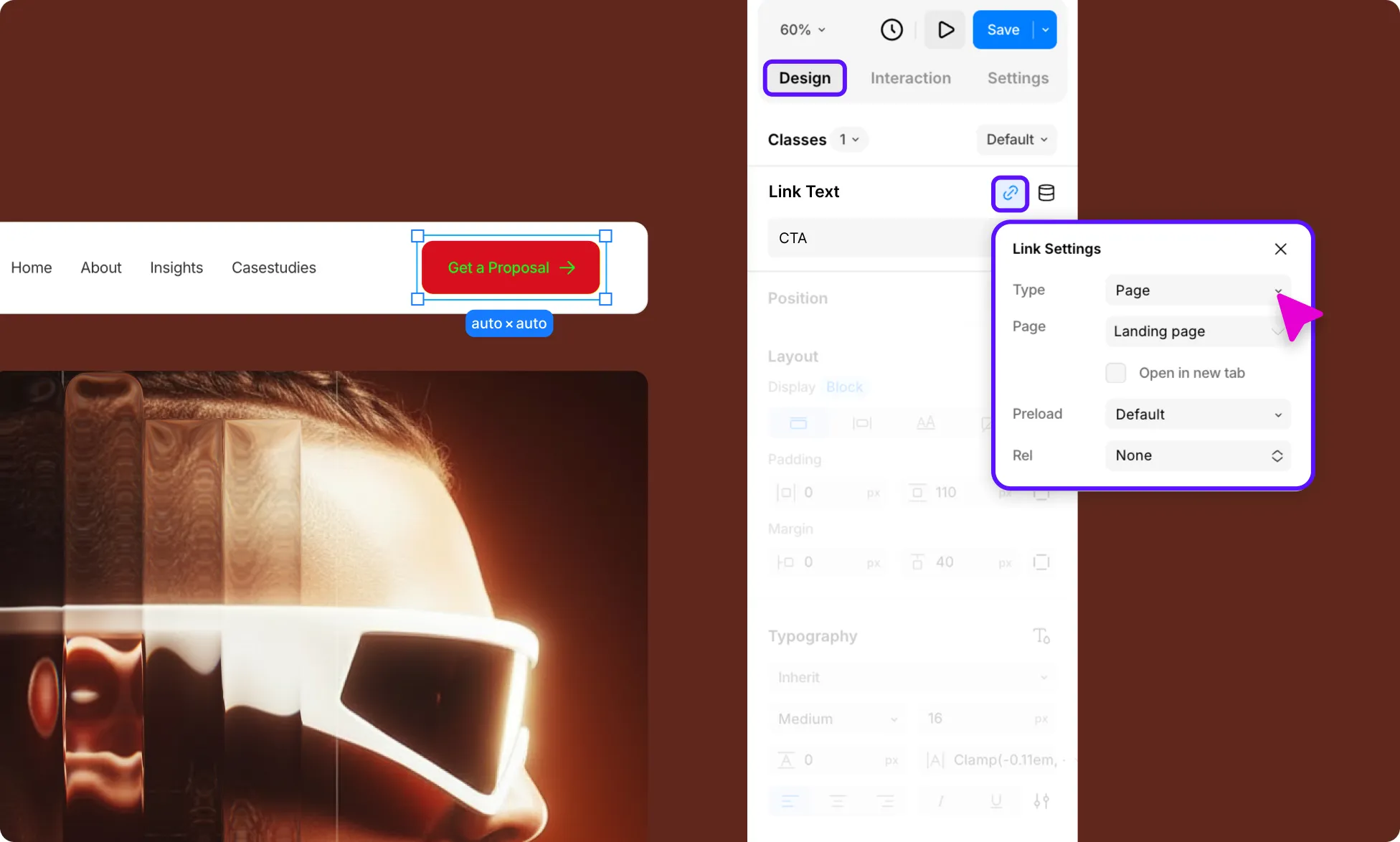 Set Nav Link Type to Page