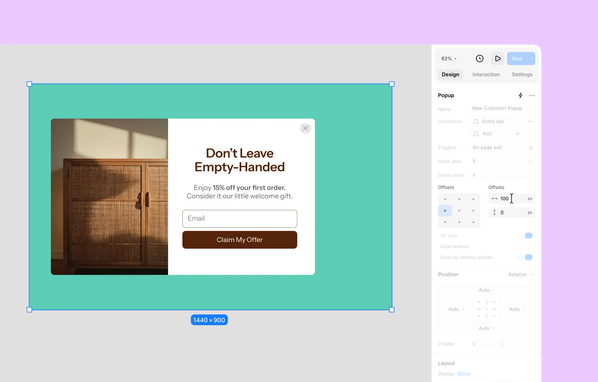 Step 5: Fine-Tune Popup Placement