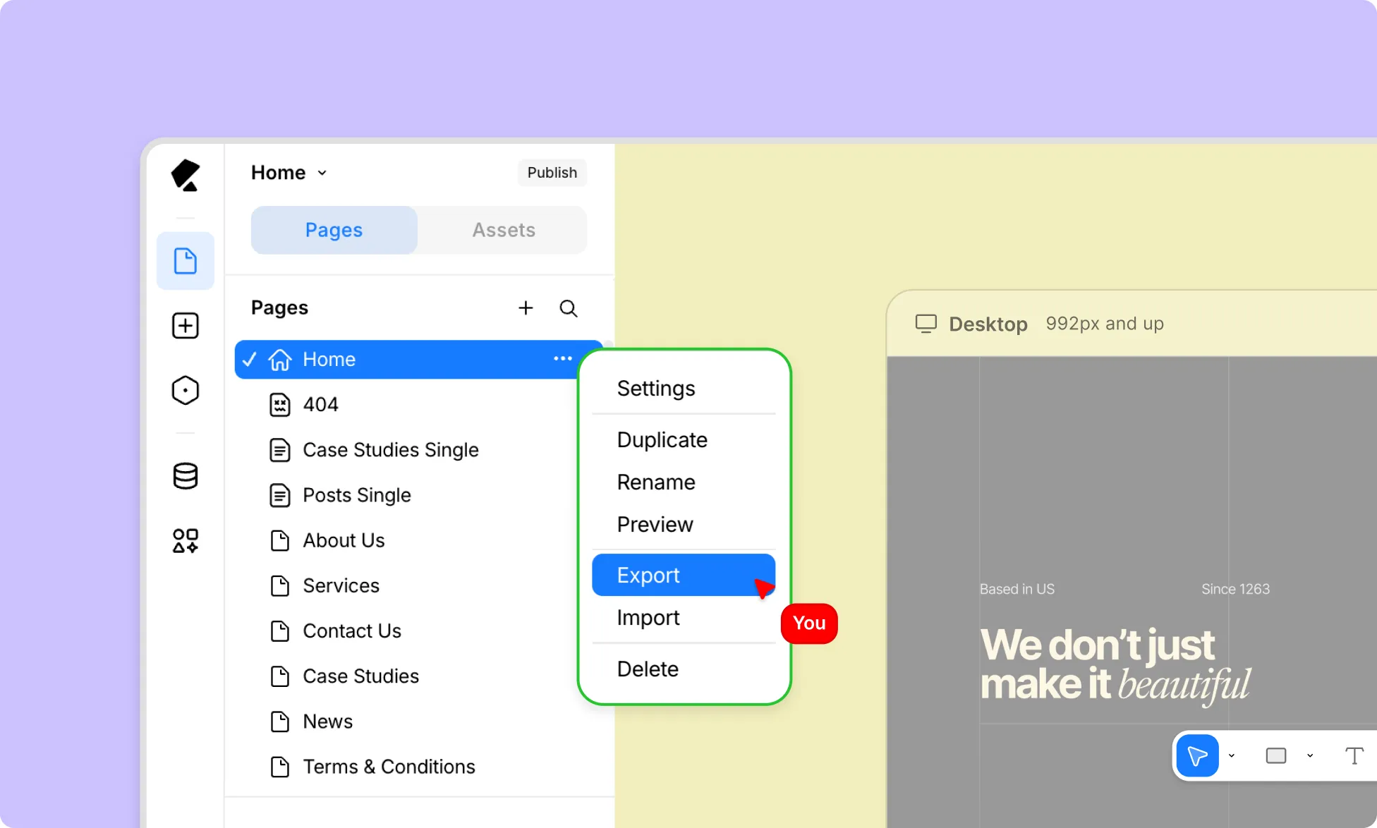 Export Pages