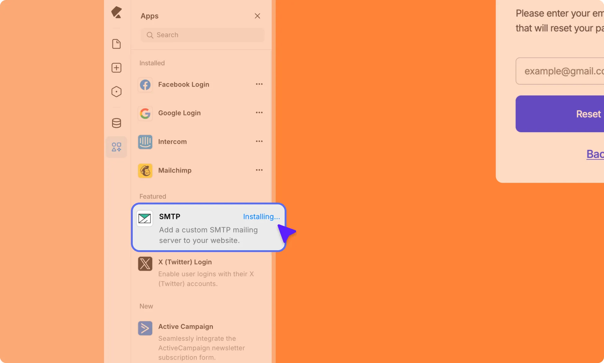 Install and Setup SMTP App