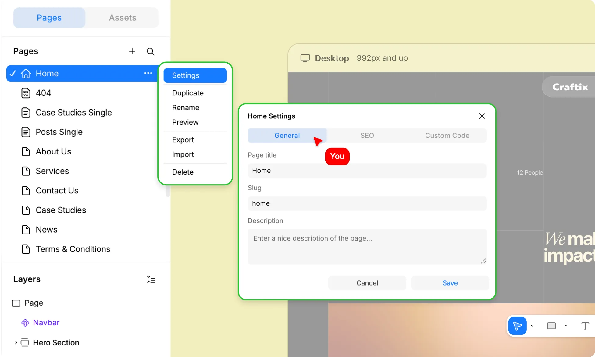 Configure Page Settings