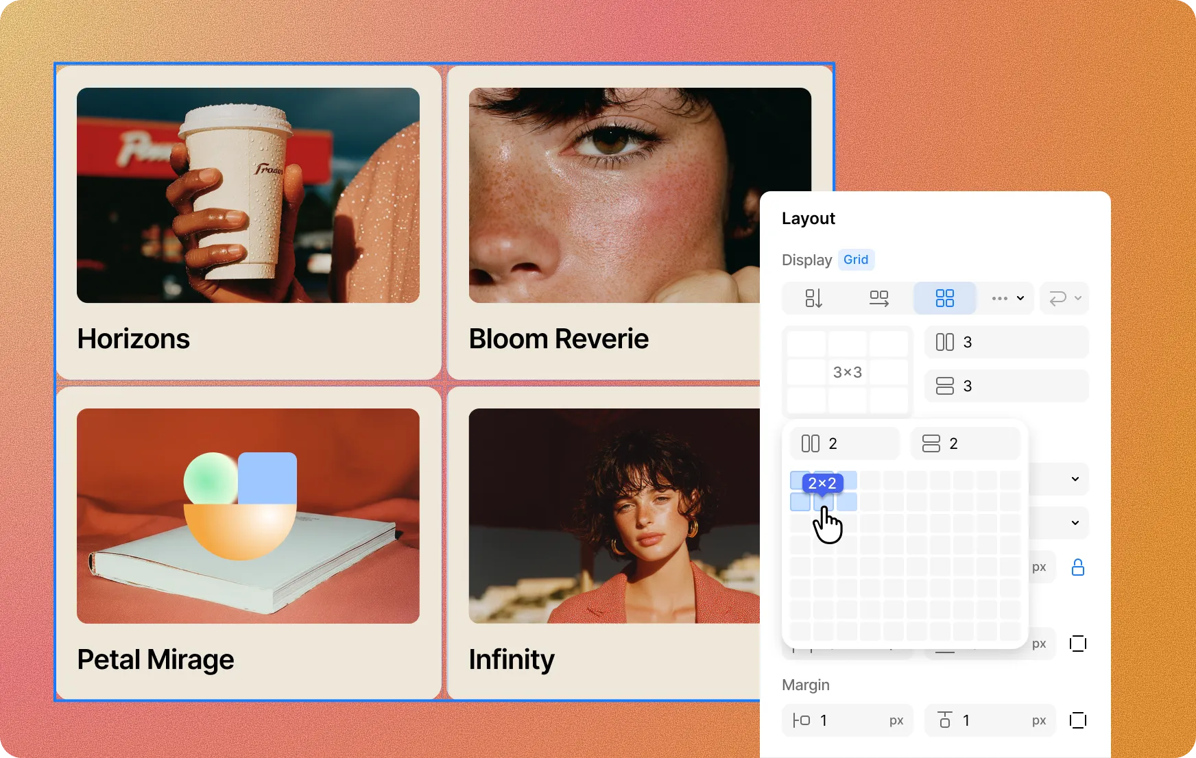 Kirki layout grid options