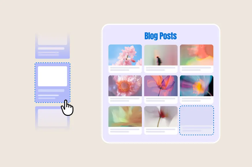 Metaphoric preview of scalability showing blog posts