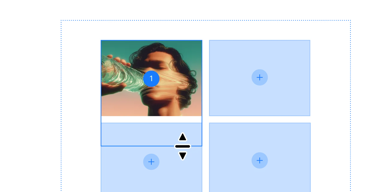 Visually span elements across multiple tracks