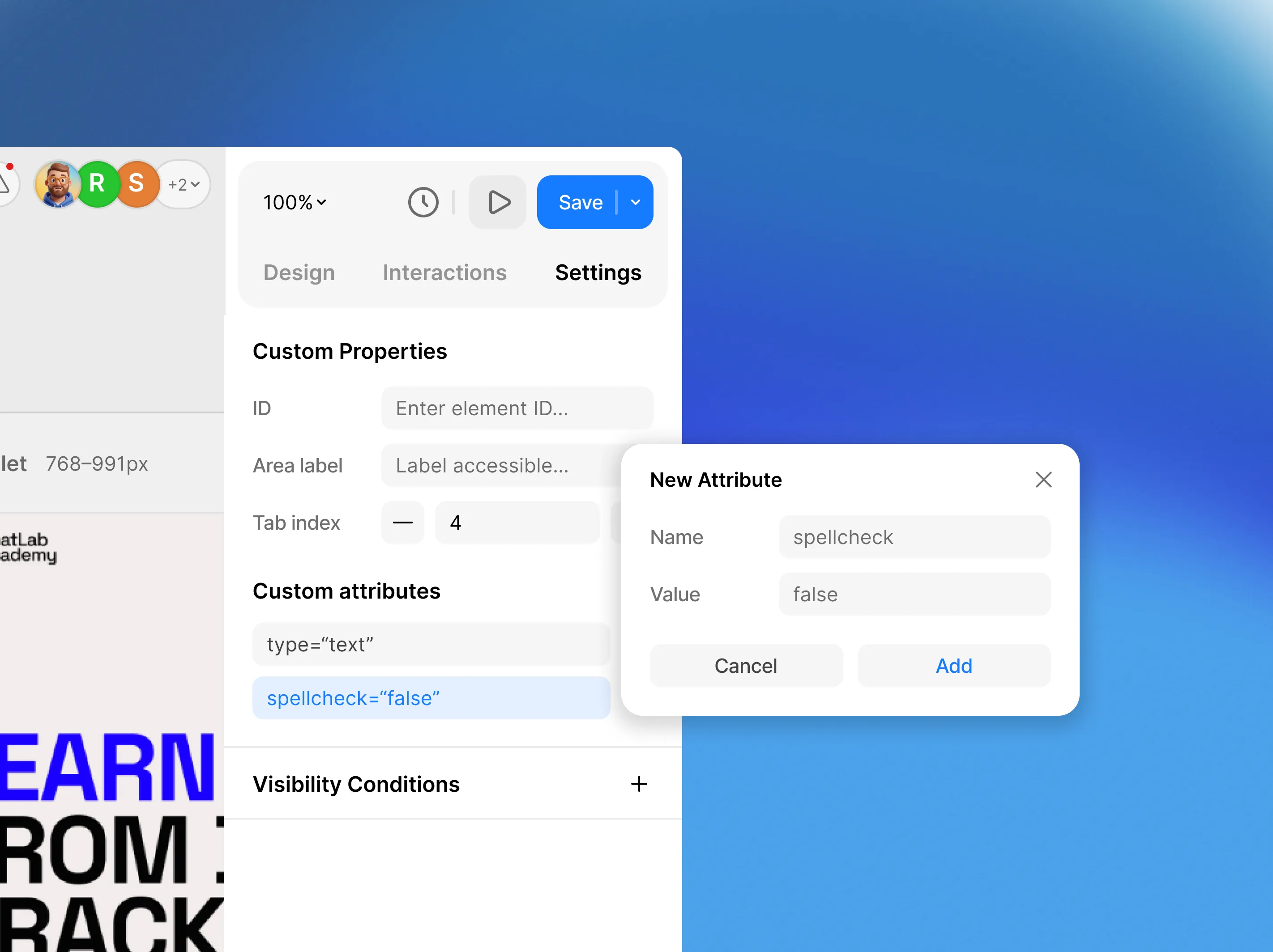 Custom attributes for custom scripts, third-party integrations, or advanced functionality.