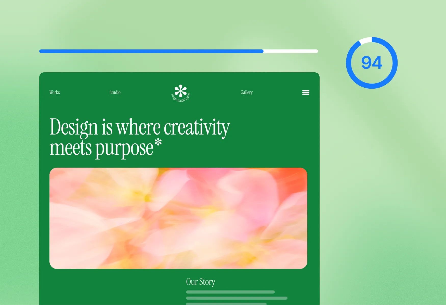 Faster page load metaphoric preview with a website