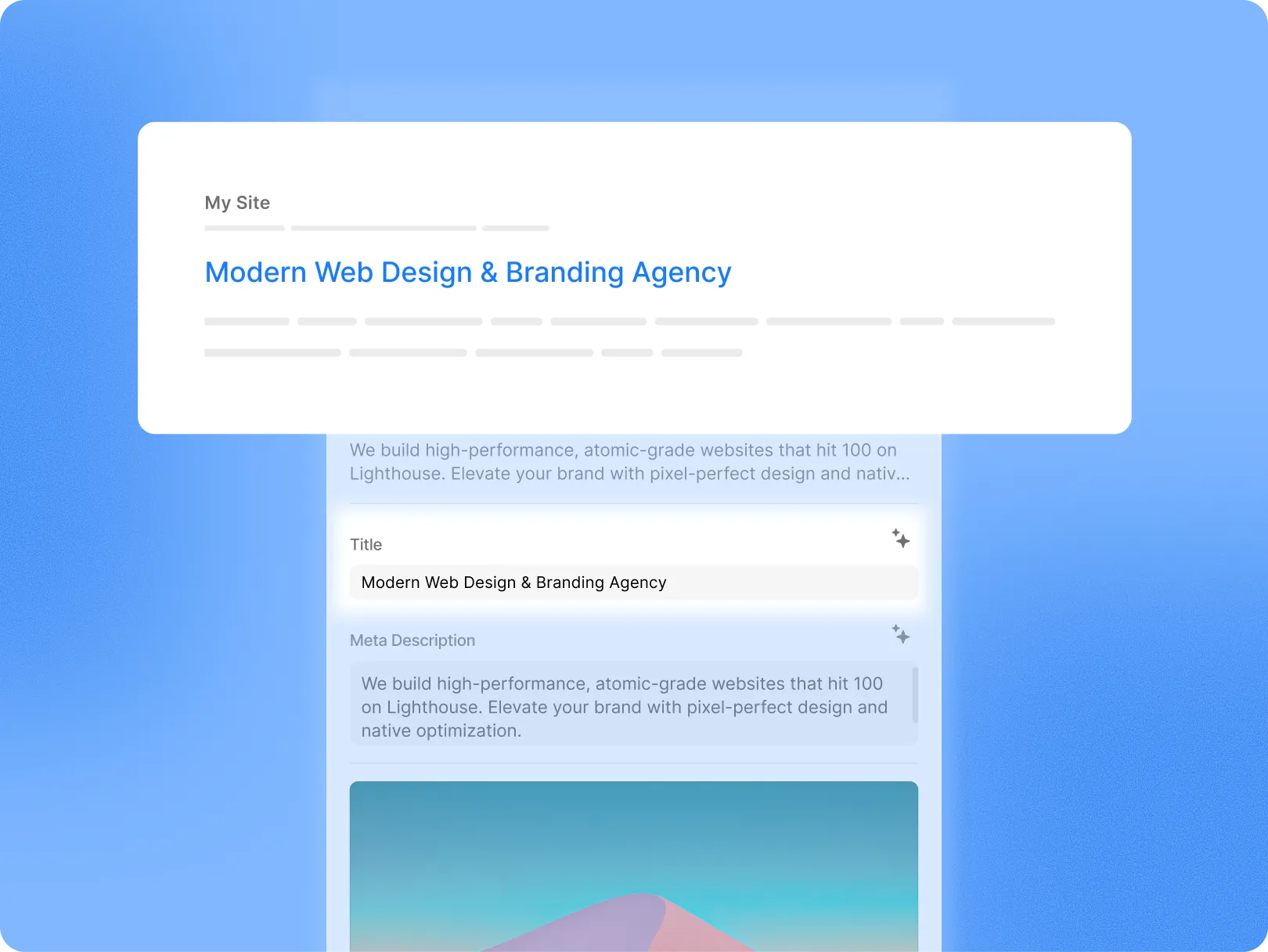 SEO title in page settings
