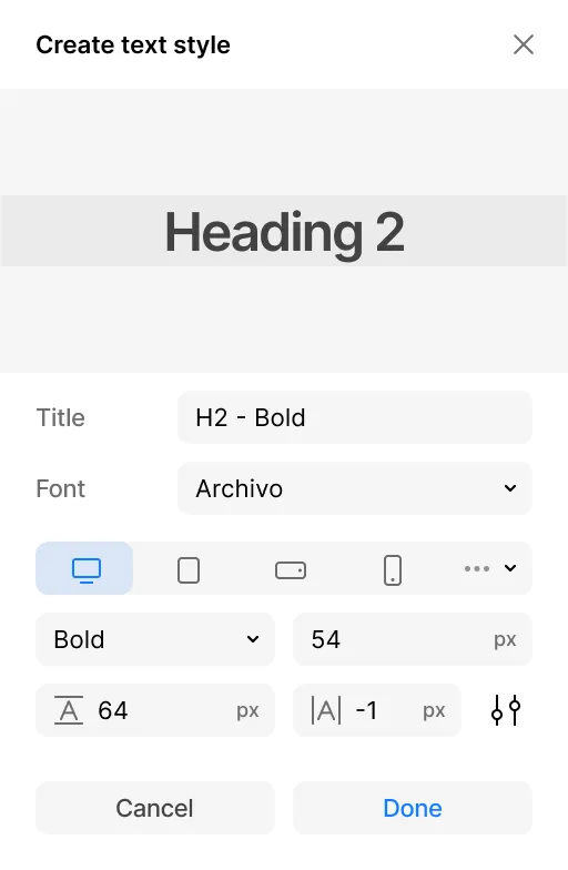 text style panel