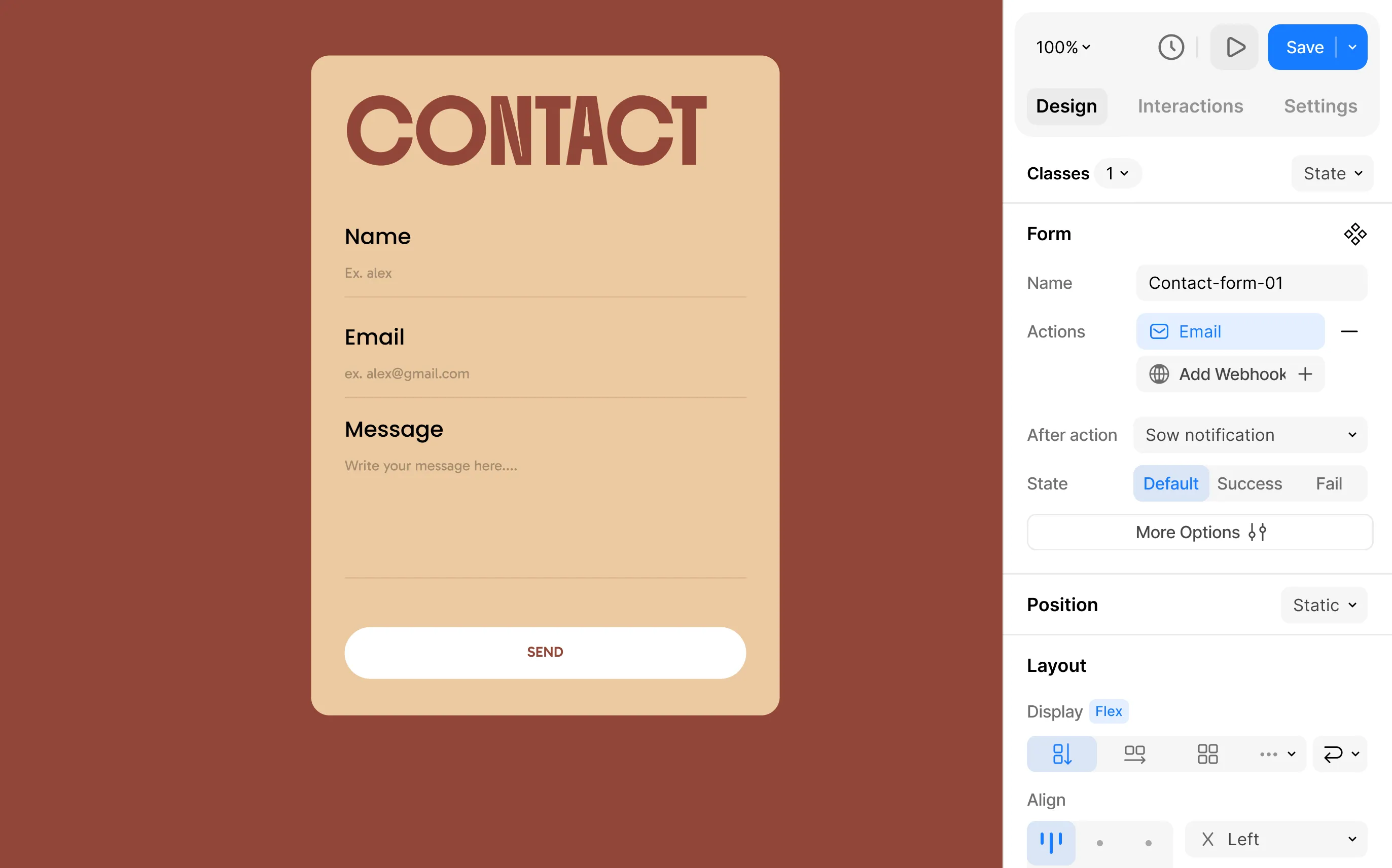 Contact ui design