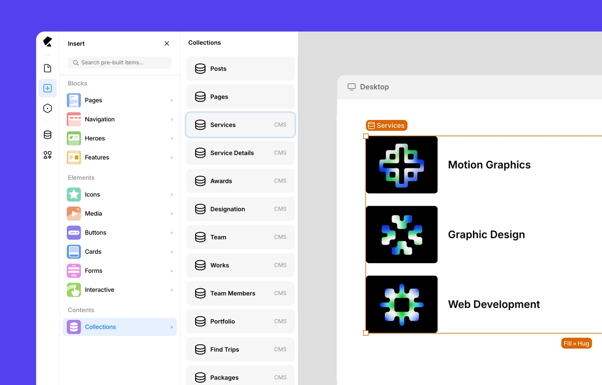 Pre-Styled and Pre-Connected Dynamic Collection Lists