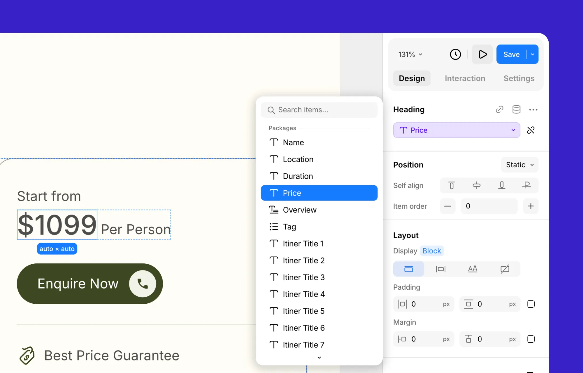 Decluttered Dynamic Settings
