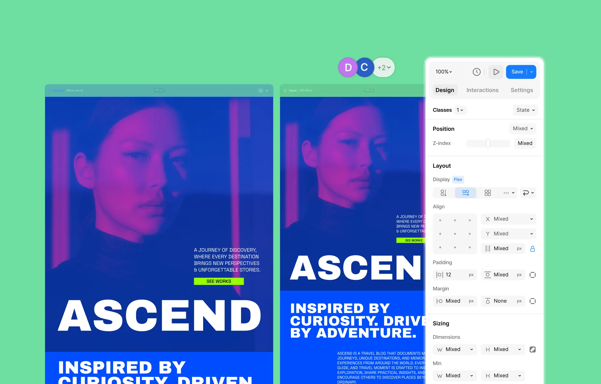 Customize Your Page Using The Design Tab