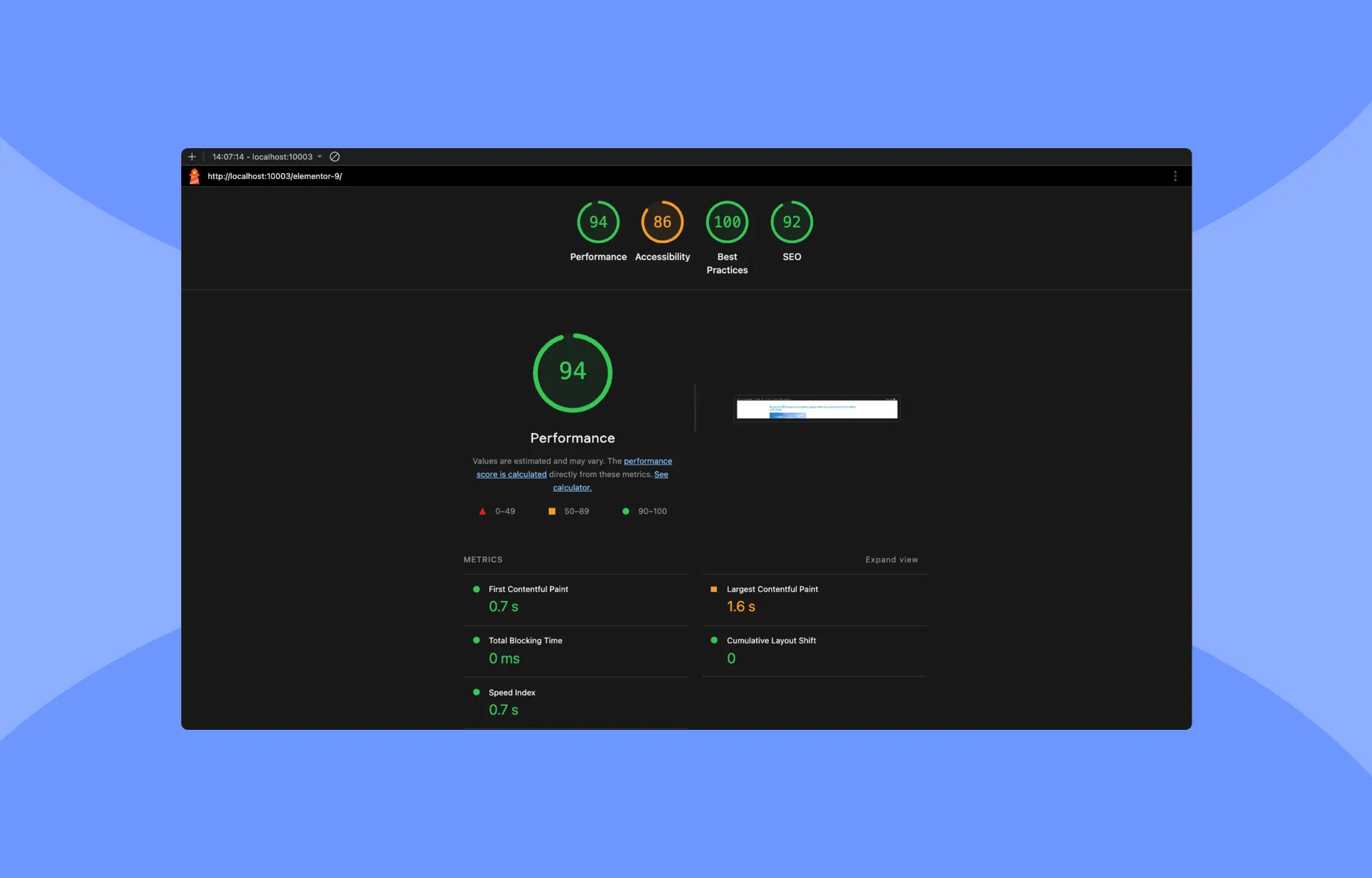 Elementor Website Performance
