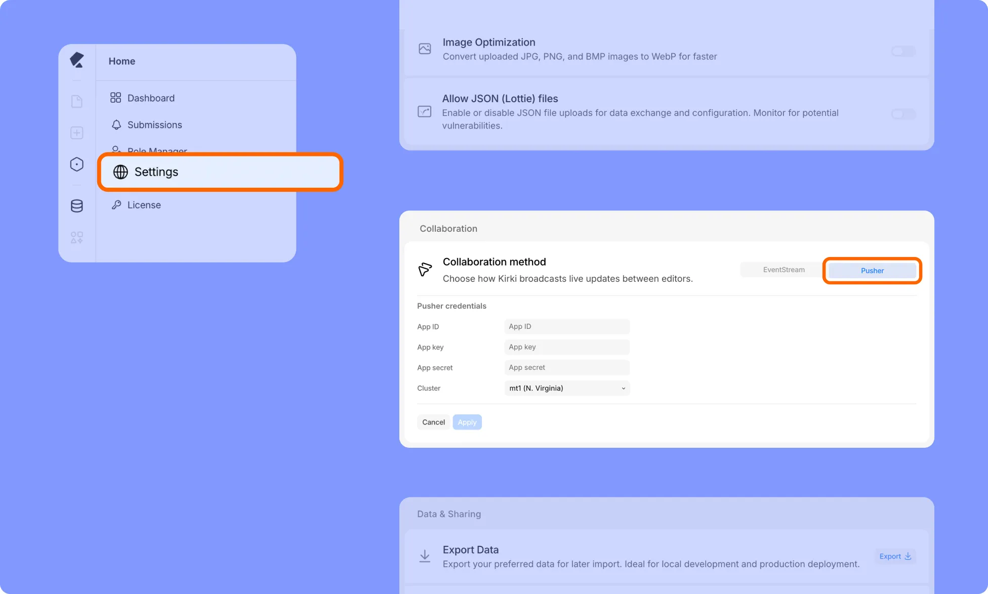 Connect Pusher App With Kirki