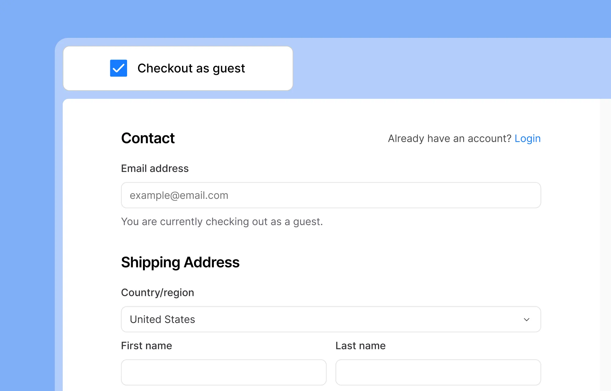 Guest Checkout