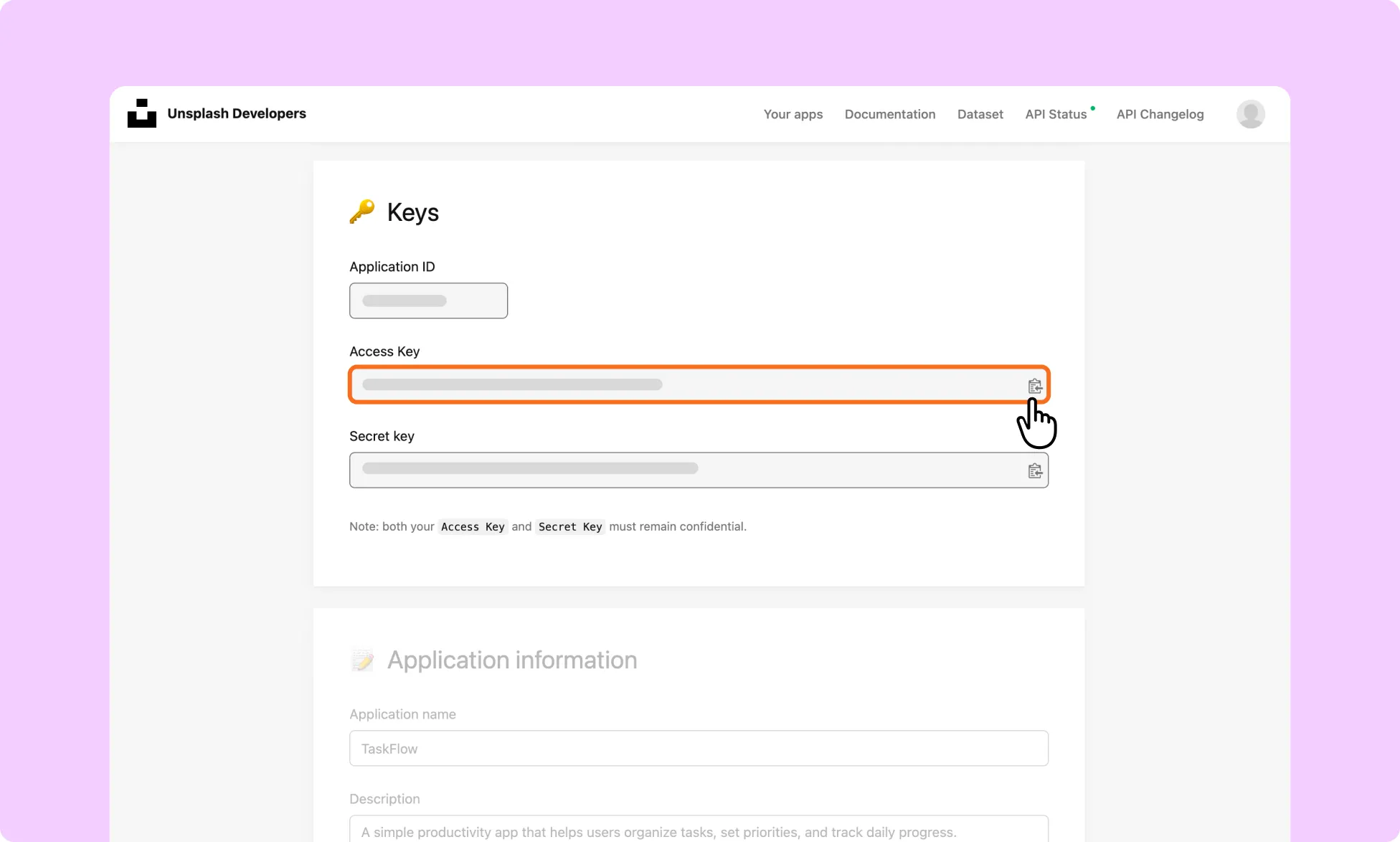 Access Key for Unsplash Integration
