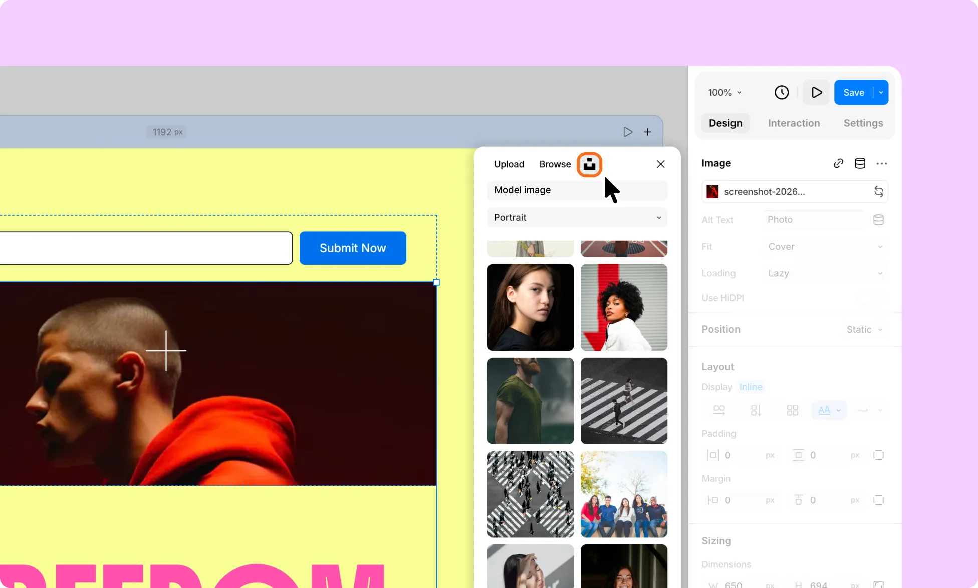Unsplash in Kirki Media Gallery as stock